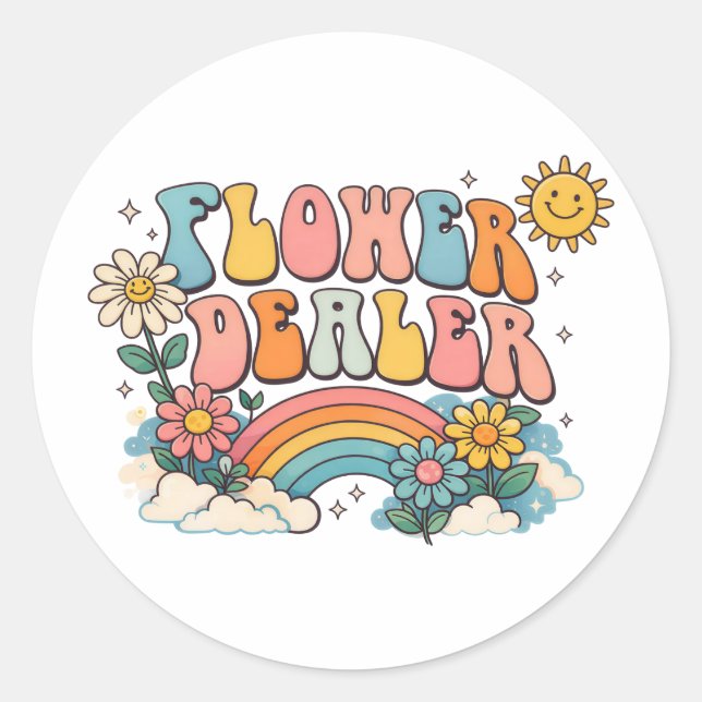 Flower Dealer Florist Flower Arranging Classic Round Sticker (Front)