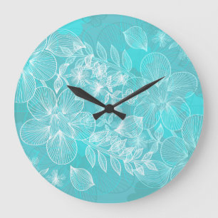 Flower Decor 25 Wall Clocks & Numeral Options