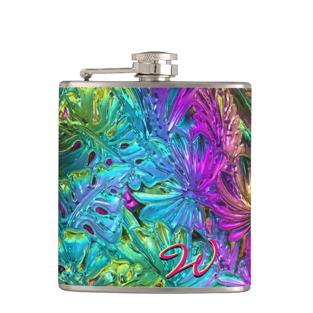 Flower Decor 91 Wrapped Flask (Front)