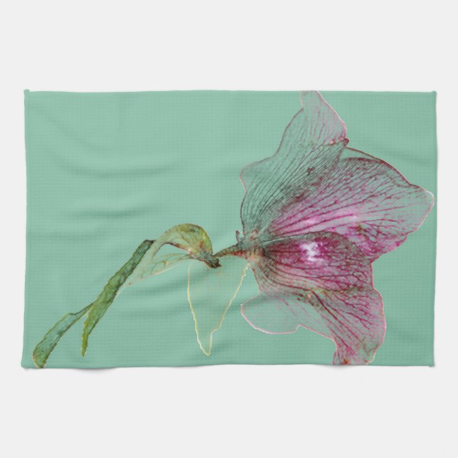 Flower decoration floral print tea towel (Horizontal)