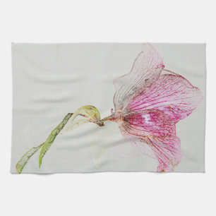 Flower decoration floral print tea towel