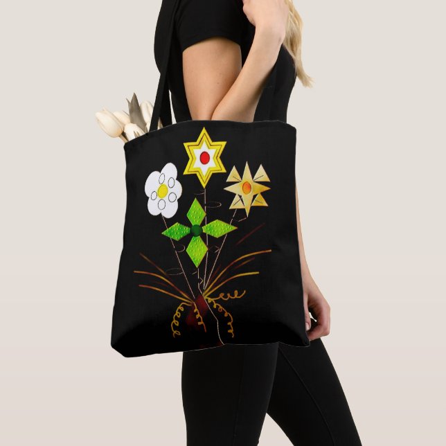 "Flower Delivery" (Medium) Shoulder Tote Bag (Close Up)