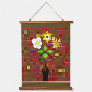 "Flower Delivery"  Wood Topped Wall Tapestry