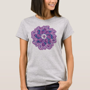 Flower & denim purple and blue designer top