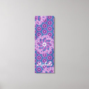 Flower & denim triptych (3 Piece) canvas wrap Print