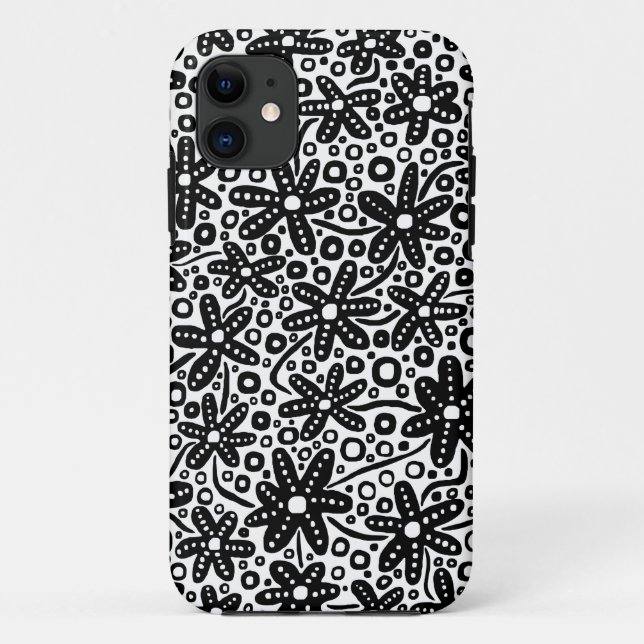 Flower Design - Black on White.pdf Case-Mate iPhone Case (Back)