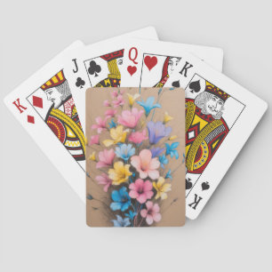 Flower Design Colourful Floral Arrangement Art Playing Cards
