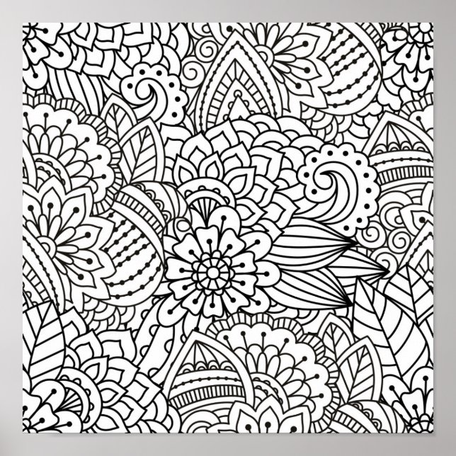 Flower Design Doodle 2 Poster (Front)