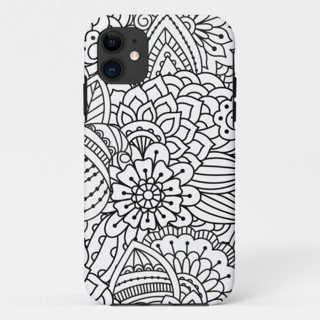 Flower Design Doodle Case-Mate iPhone Case (Back)