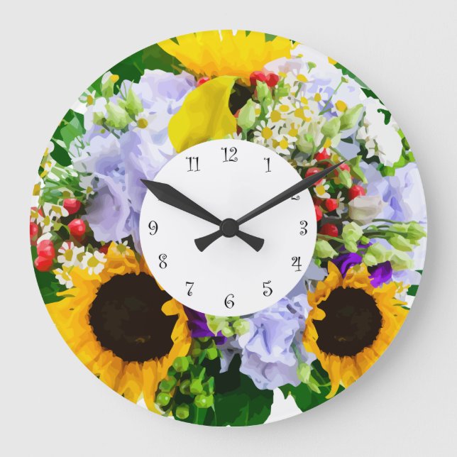 Flower Design Kitchen Clocks (Front)