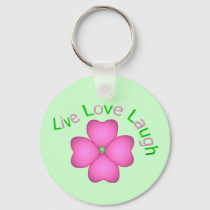Flower Design - Live Love Laugh Key Ring
