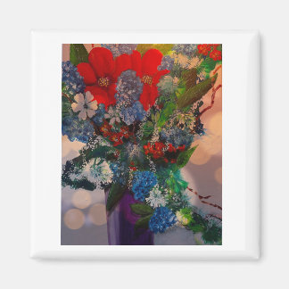 Flower design magnet