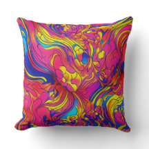 Flower design printed pillow with beautiful craft 