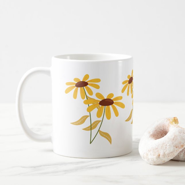 Flower design Puzzle Coffee Mug (With Donut)