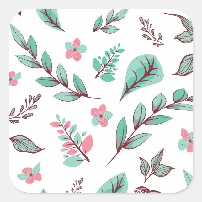 Flower Design Series 2 Square Sticker (Front)