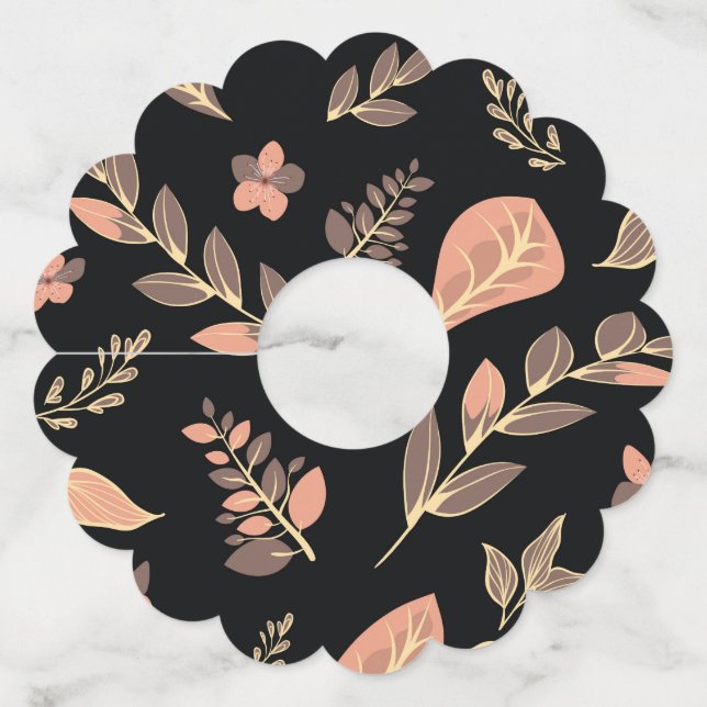 Flower Design Series Wine Glass Tag (Front)