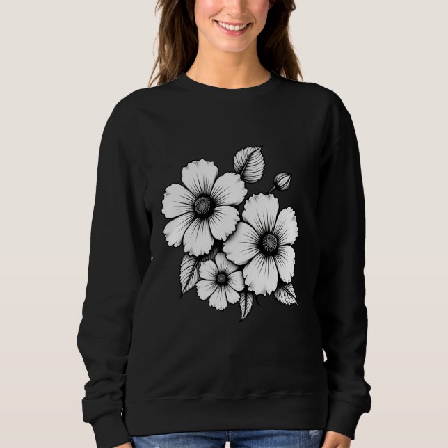 Flower design women Basic Sweatshirt. Sweatshirt (Front)