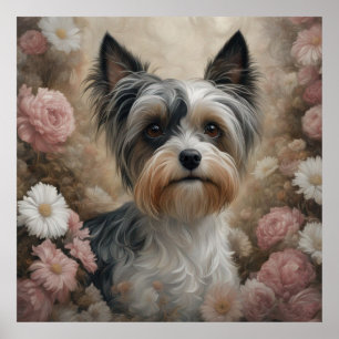 Flower Dog Breed Portraits 13 Poster