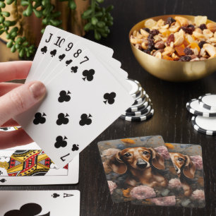 Flower Dog Breed Portraits 1 Playing Cards