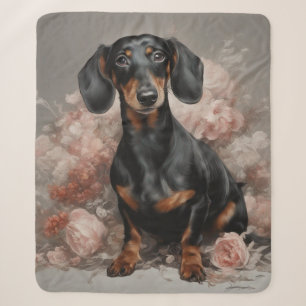 Flower Dog Breed Portraits 2 Sherpa Blanket