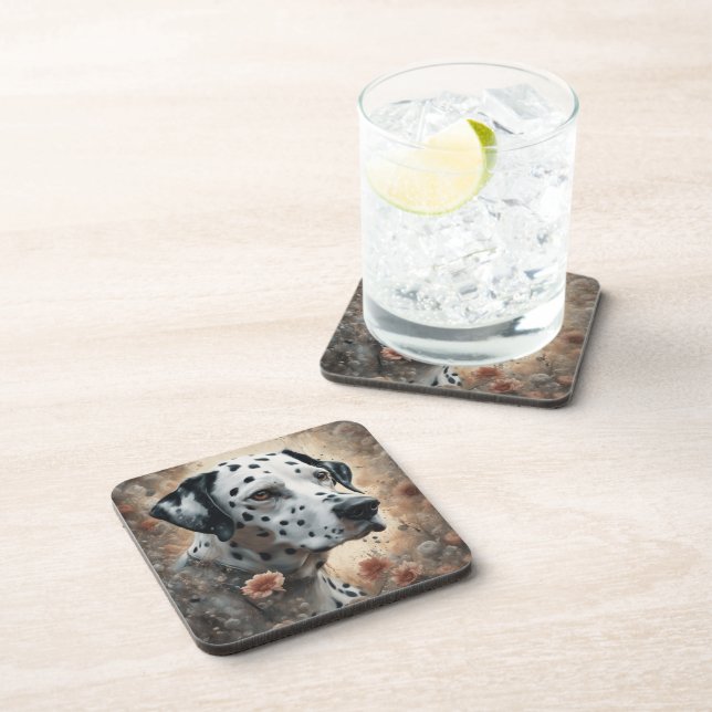 Flower Dog Breed Portraits 3 Coaster (Right Side)
