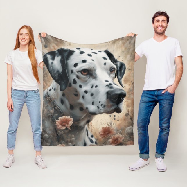 Flower Dog Breed Portraits 3 Fleece Blanket (In Situ)