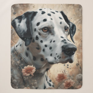 Flower Dog Breed Portraits 3 Sherpa Blanket