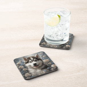 Flower Dog Breed Portraits 7 Coaster