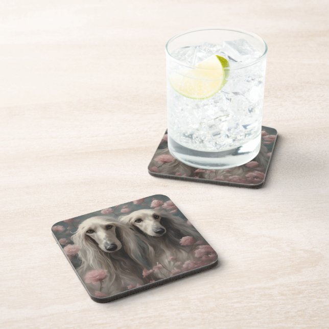 Flower Dog Breed Portraits 8 Coaster (Right Side)