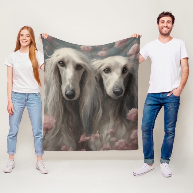 Flower Dog Breed Portraits 8 Fleece Blanket (In Situ)