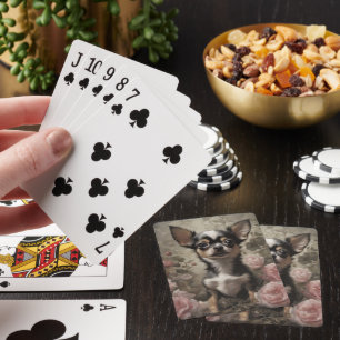 Flower Dog Breed Portraits 9 Playing Cards