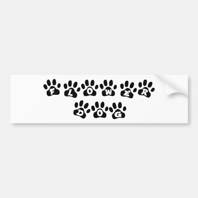 Flower Dog Bumper Sticker (Front)