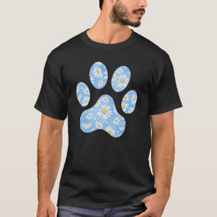 Flower Dog Paw Print For Dog Dog Paw T-Shirt