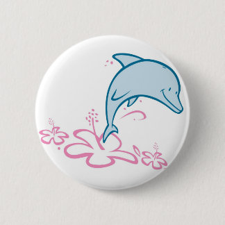 Flower Dolphin 6 Cm Round Badge