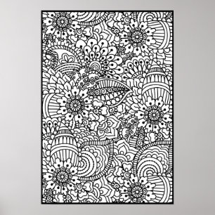 Flower Doodle 2 Poster