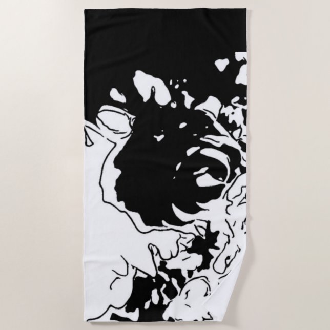 Flower Doodle Beach Towel (Front)