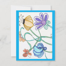 Flower Doodle - Blank card