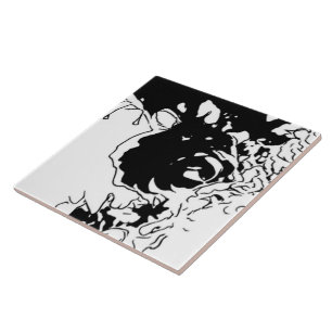 Flower Doodle Ceramic Tile