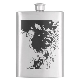 Flower Doodle Hip Flask