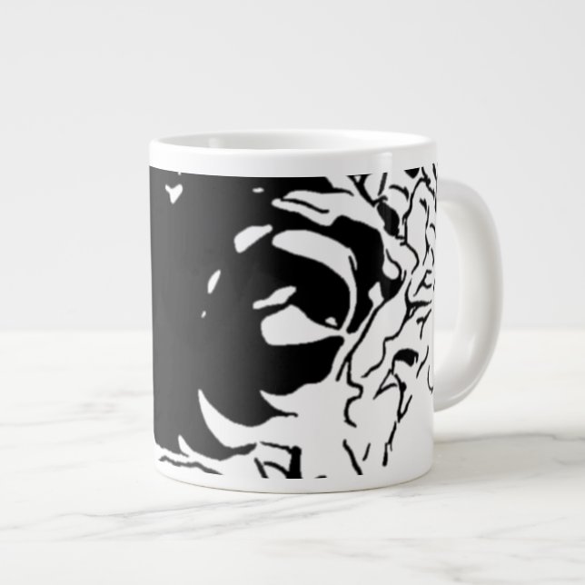 Flower Doodle Large Coffee Mug (Front Right)