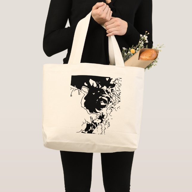 Flower Doodle Large Tote Bag (Front (Product))