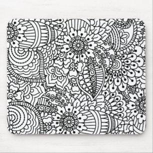 Flower Doodle Mouse Pad