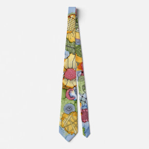 Flower Doodle Neck Tie