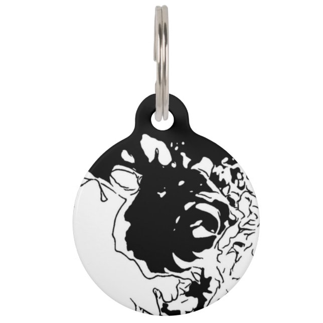 Flower Doodle Pet Tag (Back)