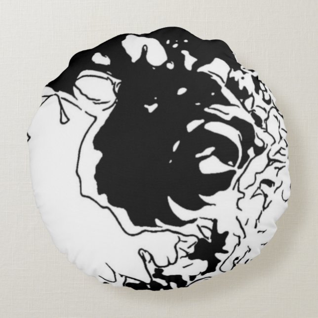 Flower Doodle Round Cushion (Back)