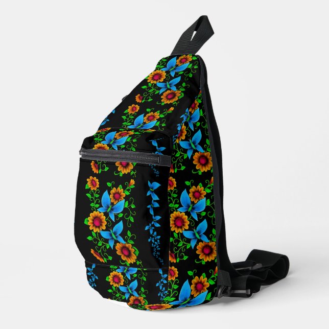 Flower Doodle  Sling Bag (Right Corner)