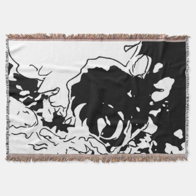 Flower Doodle Throw Blanket (Front)