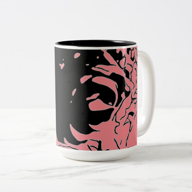 Flower Doodle Two-Tone Coffee Mug (Front Right)