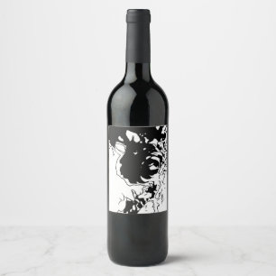 Flower Doodle Wine Label