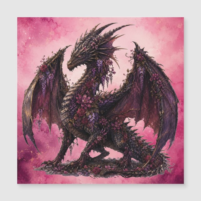 Flower Dragon | Botanical Fantasy Dragon (Front)